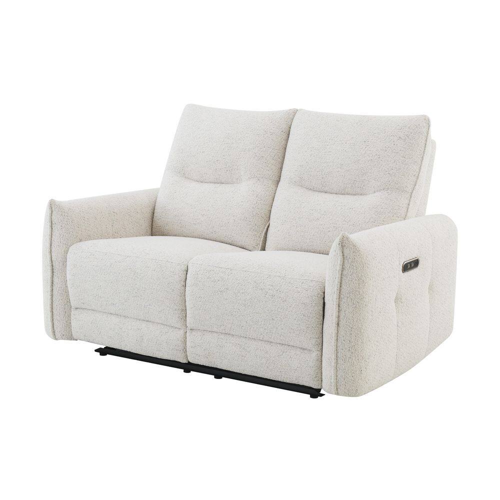 Modena 61 in. Chenille 2-Seater with Power Motion and USB Port Loveseat in Cream price history on PriceWatchPro