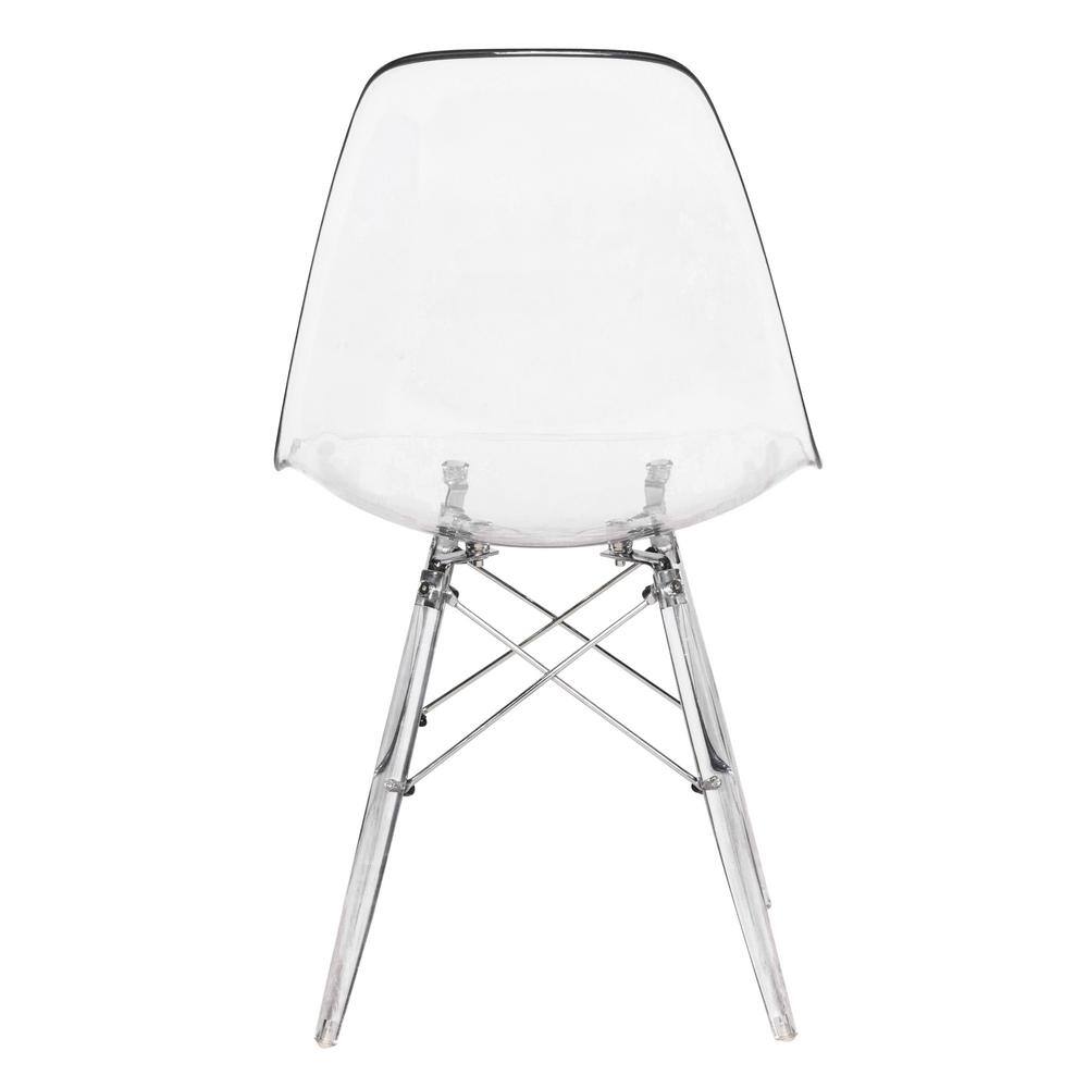 Dover High Back Cross Side Chair in Matte Clear Plastic