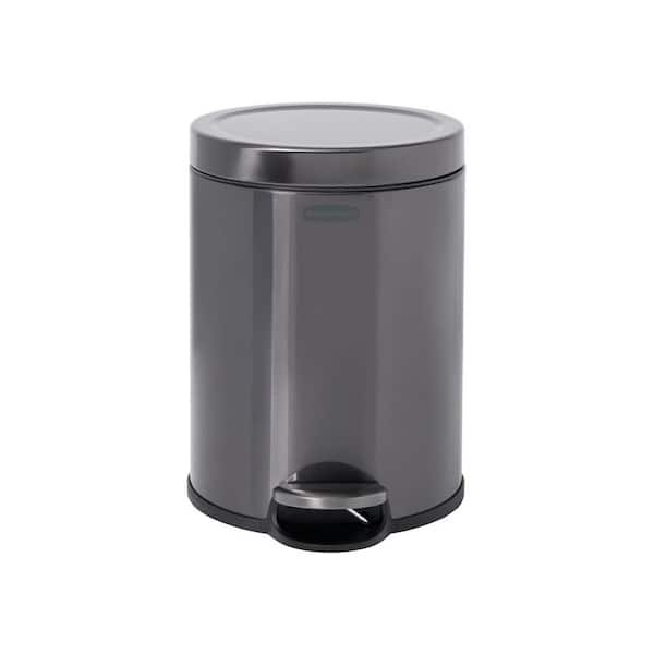Rubbermaid 2112520 12 Gallon Charcoal Stainless Steel Step-On Trash Can