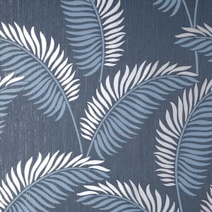 Leaf Tropical Blue Non Pasted Paper Wallpaper