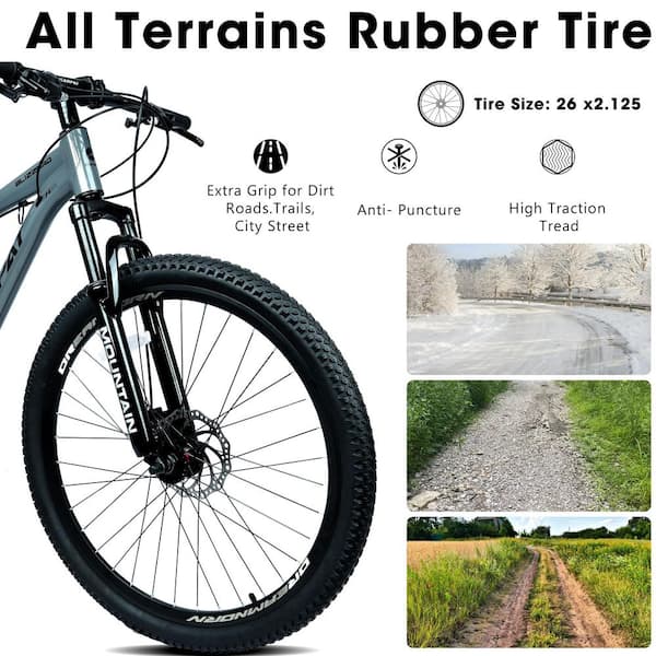 26 in. Mountain Bike for Adult and Teenagers in Grey XZ507BZ14