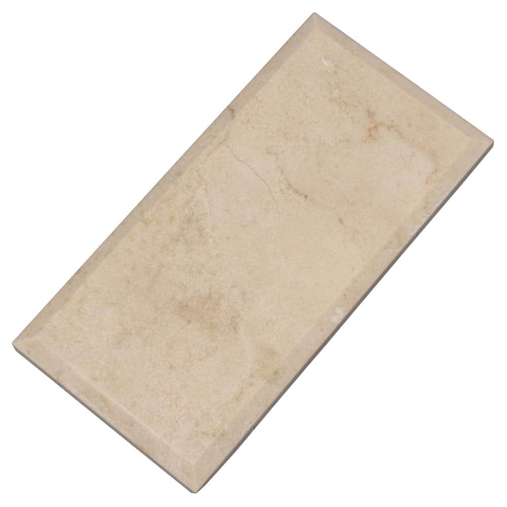 Beige and Yellow Polished Marble Subway Tile 3" x 6"