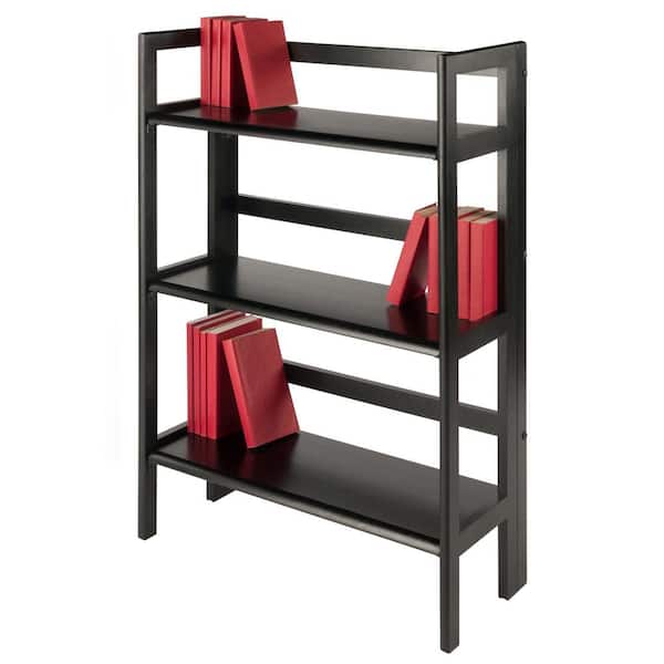 WINSOME WOOD Terry 3-Tier Foldable Shelf, Stackable, Black 20896