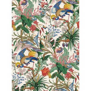 30.75 sq. ft. Sea Salt Tropical Canopy Vinyl Peel and Stick Wallpaper Roll