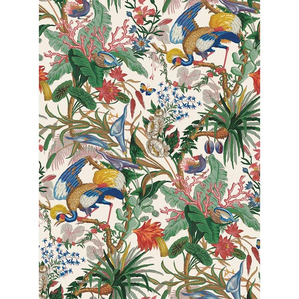 NextWall 30.75 sq. ft. Sea Salt Tropical Canopy Vinyl Peel and Stick Wallpaper Roll