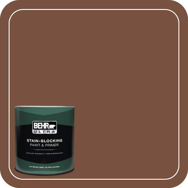 BEHR ULTRA 1 qt. #S200-7 Earth Fired Red Semi-Gloss Enamel Exterior Paint & Primer