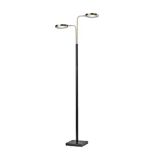 Rowan 71 in. Integrated LED Black and Antique Brass Pendant