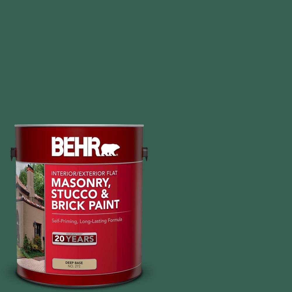 1 gal. #M430-7 Green Agate Flat Interior/Exterior Masonry, Stucco and Brick