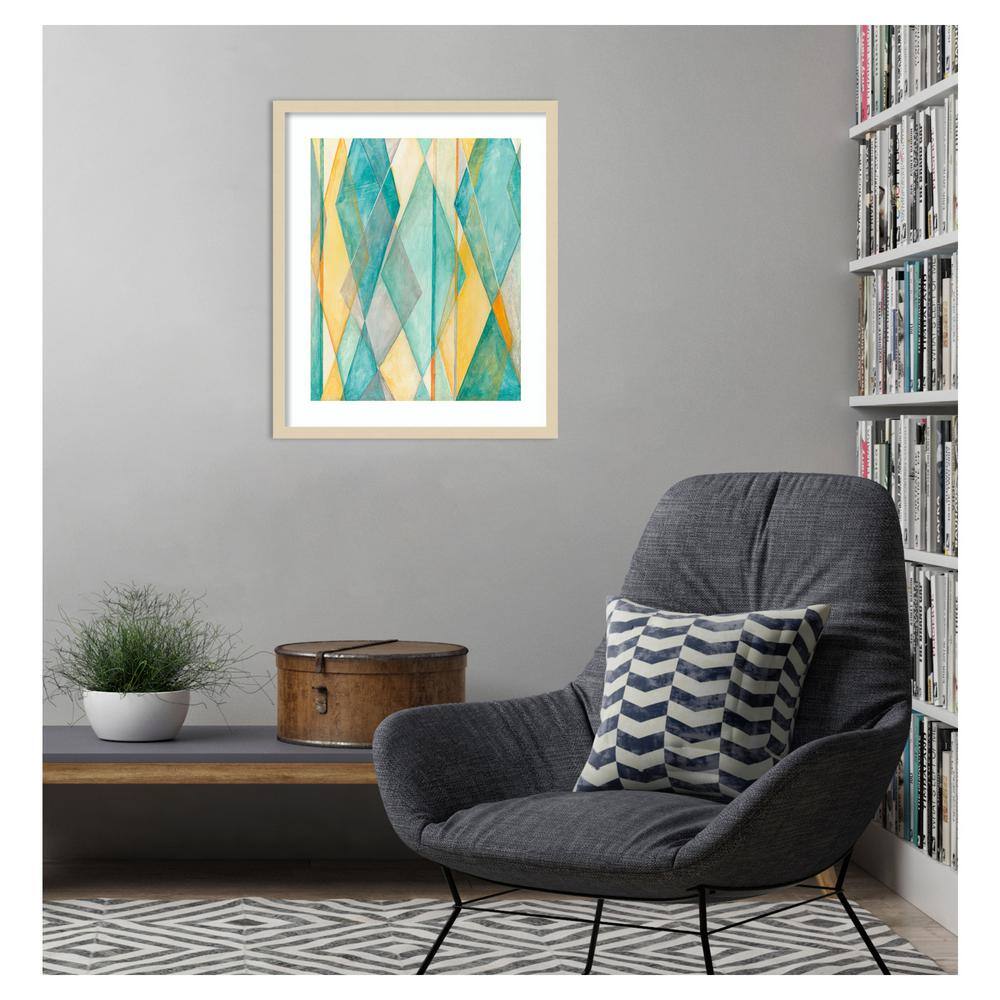 Diamond Illusion II Abstract Framed Print in Natural Wood