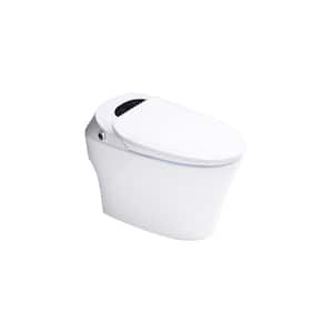 Moray Smart 1-Piece 1.69 GPF Single Flush Elongated Automatic with Foot Sensor Toilet in White, Seat Included
