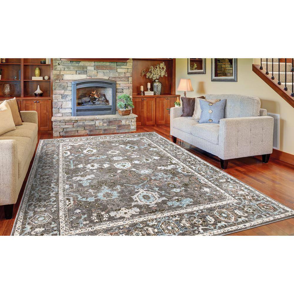 Barcelona Sultan 5' x 7' Brown Cotton Blend Distressed Area Rug