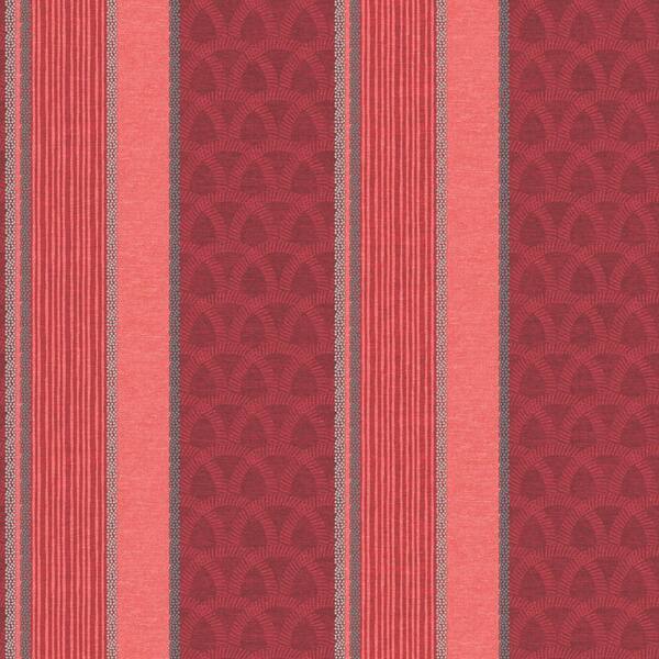 The Wallpaper Company 56 sq. ft. Red Multi Pattern Stripe Wallpaper