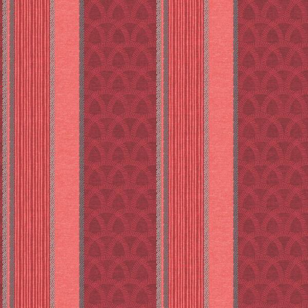 The Wallpaper Company 10 in. x 8 in. Red Multi Pattern Stripe Wallpaper Sample