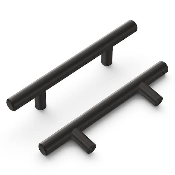 HICKORY HARDWARE Bar Pulls 3 in. (76 mm) Brushed Black Nickel Cabinet Pull (10-Pack)