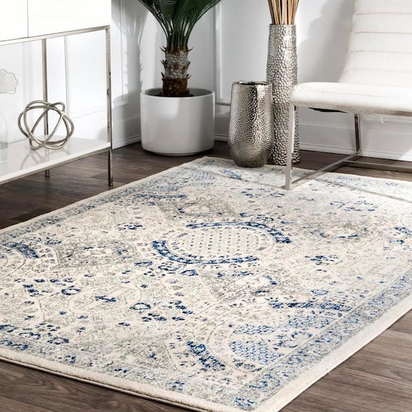 Minta Modern Persian 9 ft. x 12 ft. Blue Area Rug