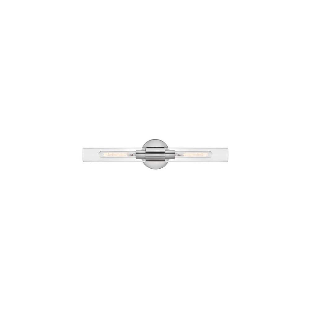 Shea 24" Chrome Vanity Light with Clear Glass Shades
