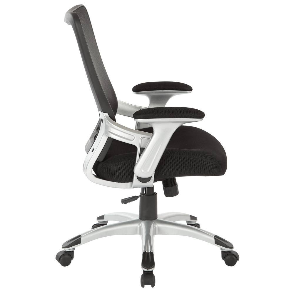 Work Smart Black Mesh and Leather Adjustable Executive Chair