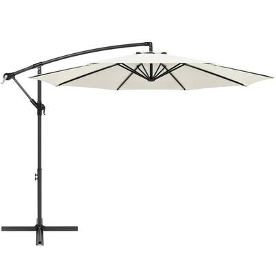 10 ft. Cantilever Tilt Patio Umbrella in Cream White