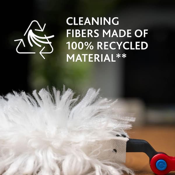 O-Cedar - Flex and Catch Heavy Duty Dusting Kit with Stay-On Duster Hook, 5-Duster Refills, Handle Extends to 3 ft.
