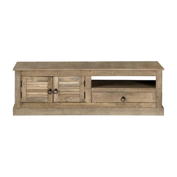 Benjara 58 in. Brown Wood TV Stand Fits TVs up to 48 in. with 1-Drawers