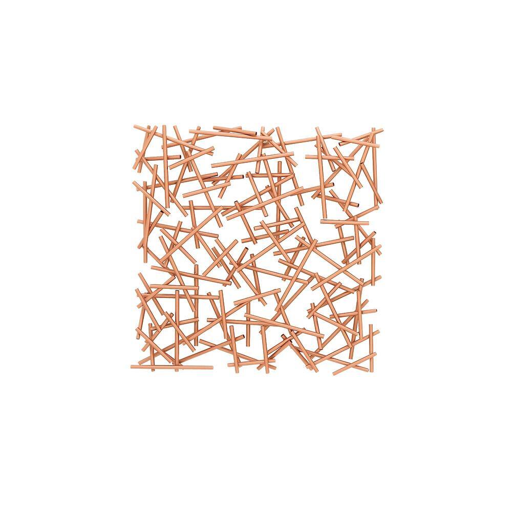 Copper and Silver Abstract Metal Wall Decor, 20" x 20"