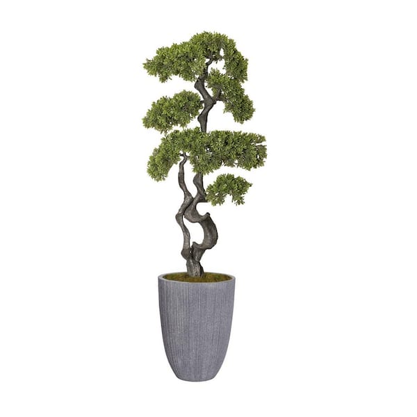 VINTAGE HOME Artificial Faux Bonsai Tree 60 in. High Fake Plant Real ...