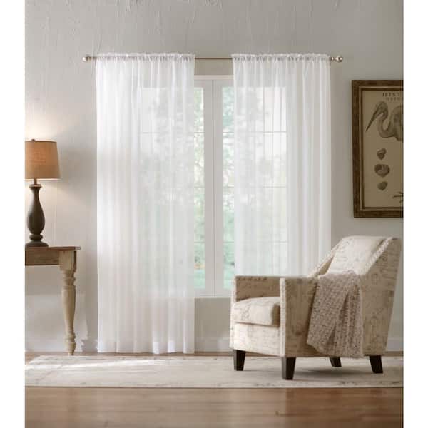 Home Decorators Collection Cream Solid Rod Pocket Sheer Curtain - 60 in