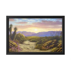 "Desert Scene" by Anthony Casay Framed with LED Light Landscape Wall Art 16 in. x 24 in.