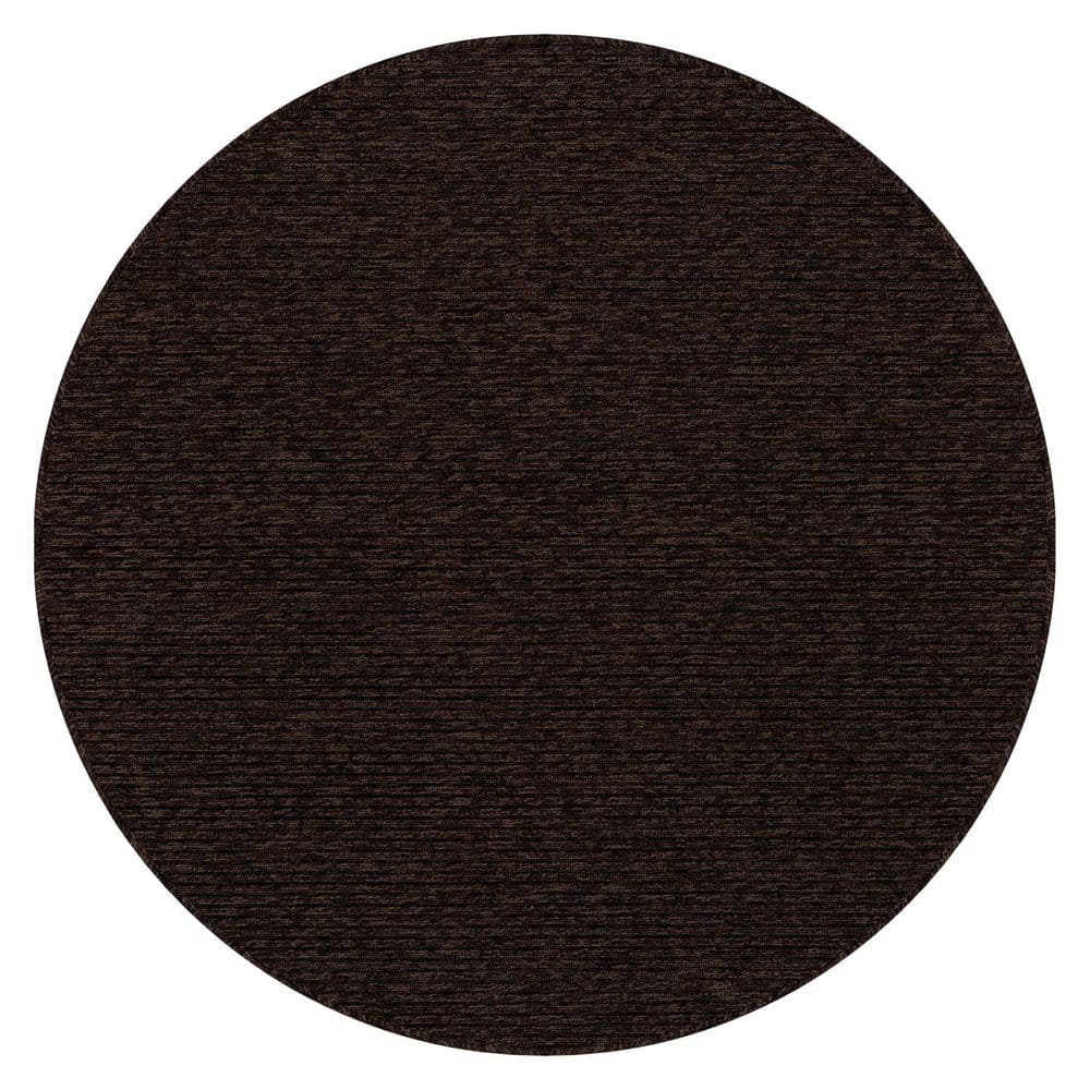 Oasis Non-Slip Brown 6 ft. Round Solid Indoor Area Rug price history on PriceWatchPro