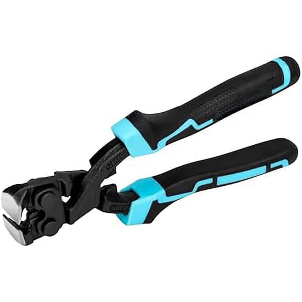 8 in. End Cutting Pliers Nail Puller Ergonomic 2 Color Handle Grip Area Efficient Leverage Black 1-Piece