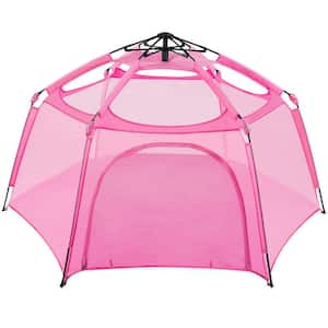 84 in. x 84 in. x 44 in. Pink Instant Pop Up Portable Play Yard Canopy Tent, Kids Playpen, Lightweight, No Waterproof
