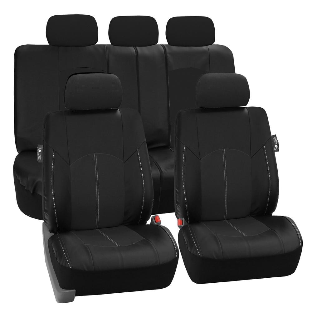 FH Group Highest Grade Faux Leather 47 in. x 23 in. x 1 in. Seat Covers ...