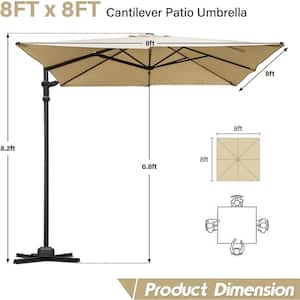 8 ft. Canopy Cantilever Patio Umbrella in Yellow