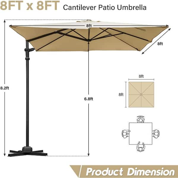 Unbranded 8 ft. Canopy Cantilever Patio Umbrella in Yellow