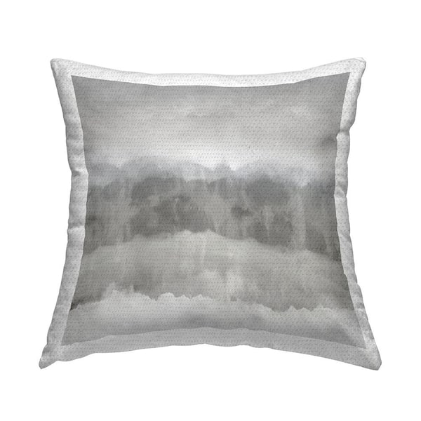 Stupell Industries Grey Abstract Ambient Landscape Grey Square Outdoor Throw Pillow