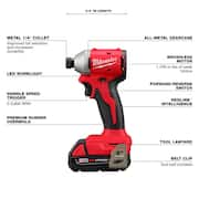 M18 18V Lithium Ion Brushless Cordless 1/2 in Compact Drill & Impact Driver w/(2) 2.0 Ah Batteries, Charger, Tool Bag