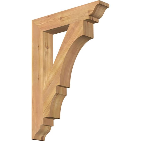 Ekena Millwork 3.5 in. x 28 in. x 20 in. Western Red Cedar Balboa Traditional Smooth Bracket