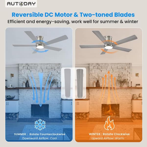 ZXXC 52 in. Indoor/Outdoor Nickel Downrod Mount Ceiling Fan with