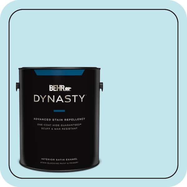 BEHR DYNASTY 1 gal. #520A-2 Ice Flower Satin Enamel Interior Stain-Blocking Paint & Primer