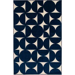 StyleWell Blue Tile Geo 3 ft. x 4 ft. Area Rug 22763 - The Home Depot