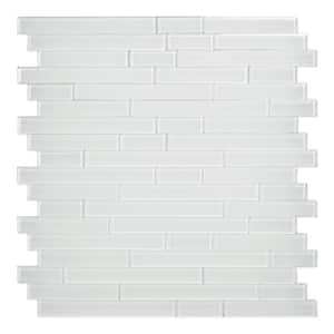 Serenity White 11.65 in. x 11.69 in. x 5 mm Glass Peel & Stick Wall Mosaic Tile (5.68 sq. ft./case)