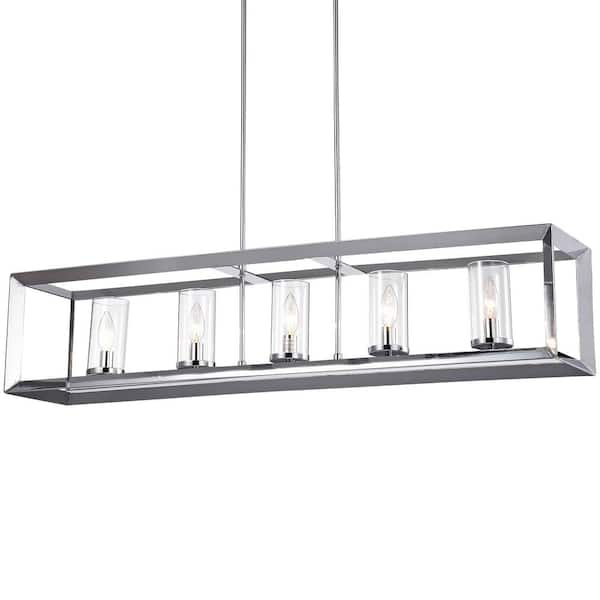 Ciel 41 in. 5-Light Chrome Finish Chandelier