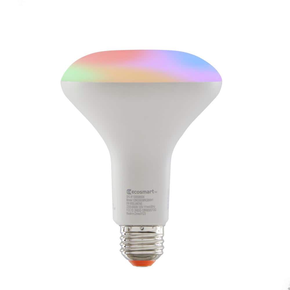 EcoSmart 65Watt Equivalent Smart BR30 Color Changing CEC LED Light