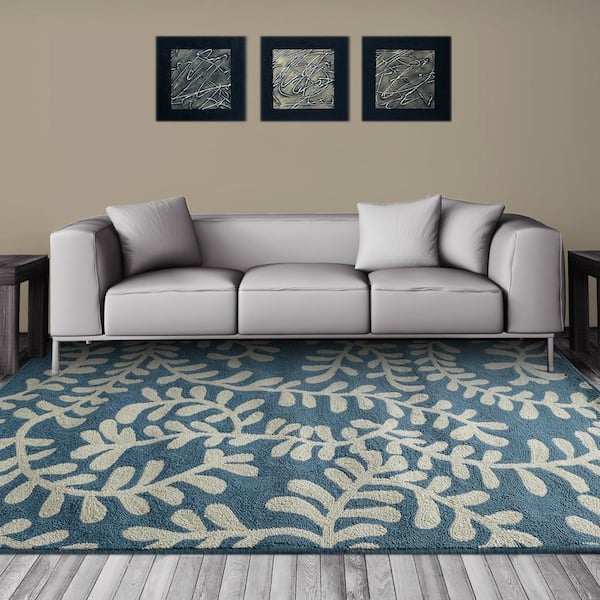 Lanart Fiona Denim Polyester 5 ft. x 8 ft. Area Rug