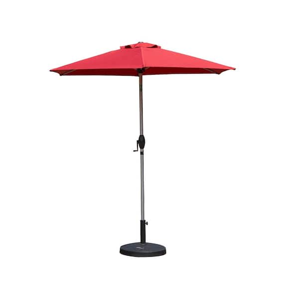 Mondawe 7.5 ft. Octagon Aluminum Outdoor Market Umbrella in Red for Garden, Deck, Poolside