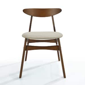 NEREIDA Beige Solid Wood Upholstered Side Chair (Set of 2)