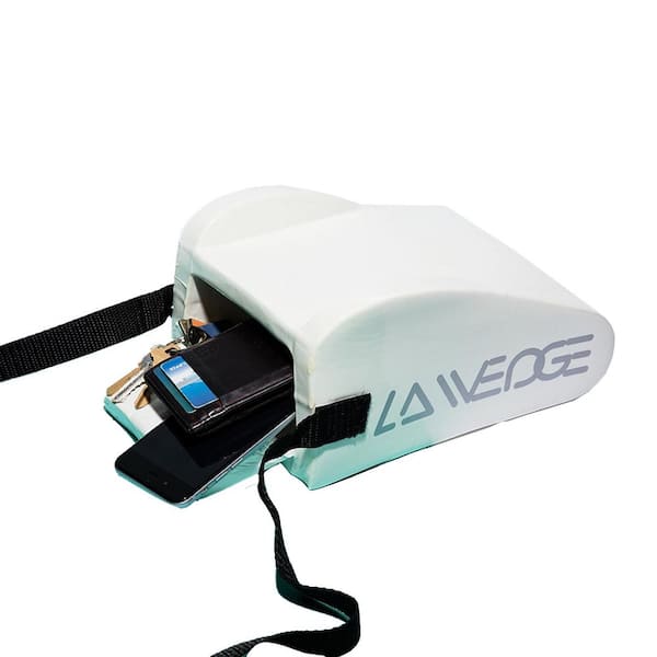 LA Wedge Bright White Pool and Beach Headrest and Accessory Bag