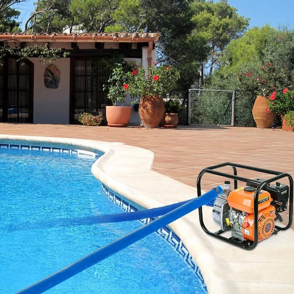 Backwash Hose 50 ft. x 2 in. PVC Flat Discharge Hose with Clamps for Swimming Pool Waste Water Pump Sand Filter Draining