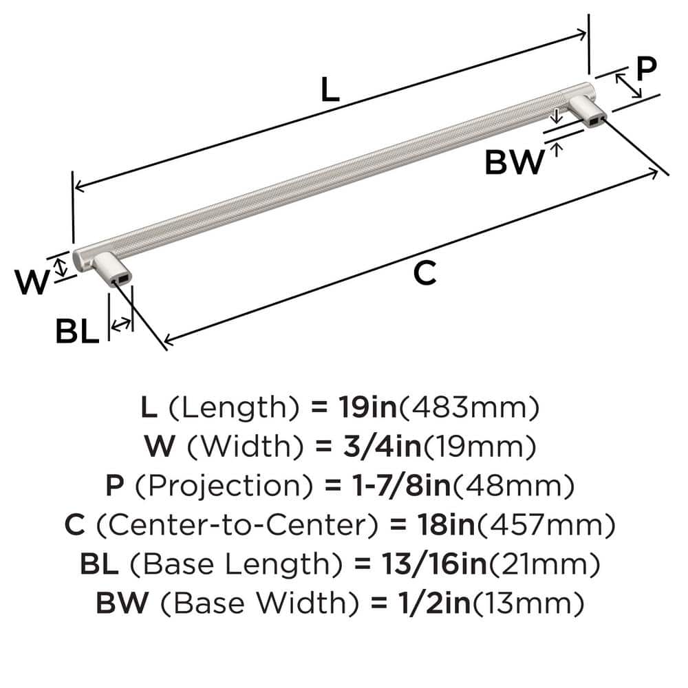 Bronx 18 inch Polished Nickel Modern Industrial Bar Pull