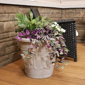 Arabella 20 in. Beige Single Outdoor Resin Flower Pot Planter